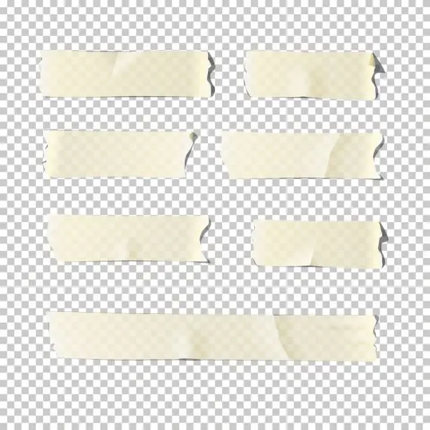 Vector illustration of Vector  realistic adhesive tape set  isolated on transparent background.