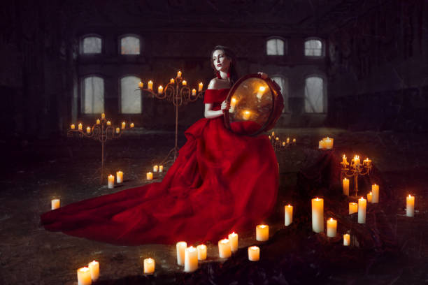 istock Beautiful lady with candles 662949300