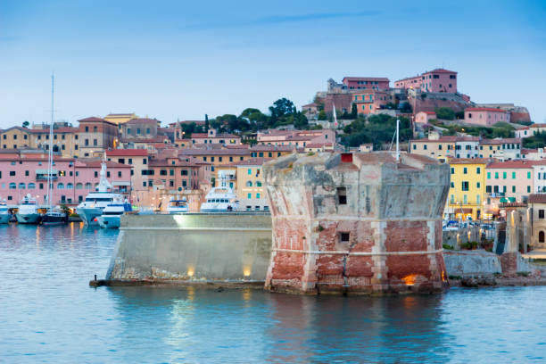 Ferry boat to Elba Island, Italy stock photo