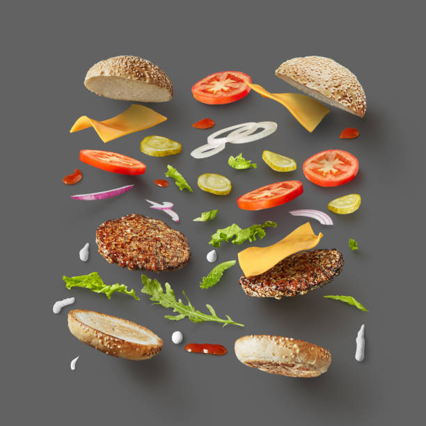 istock Burger ingredients against dark grey background 663024274
