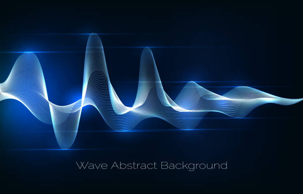 illustrazioni stock, clip art, cartoni animati e icone di tendenza di sfondo astratto dell'onda sonora. illustrazione vettoriale della forma d'onda audio - wind instrument audio