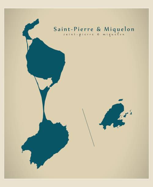 illustrations, cliparts, dessins animés et icônes de carte moderne - saint-pierre et miquelon pm - saint pierre et miquelon