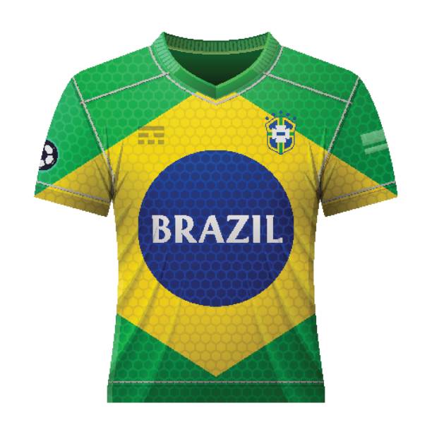 Soccer shirt in colors of brazilian flag vector art illustration