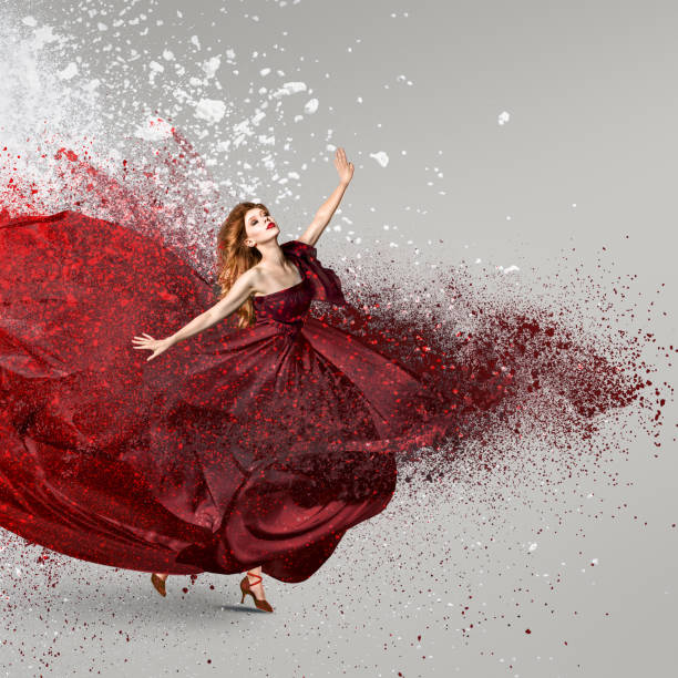 istock Woman dancing with cloud of powder 663190790
