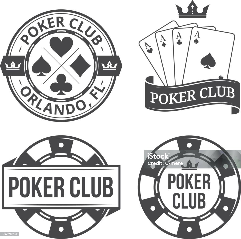 Vintage poker emblems Vintage poker vector emblems Poker - Card Game stock vector