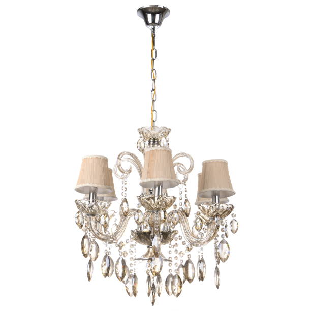 istock Crystal glass chandelier isolated 663211792