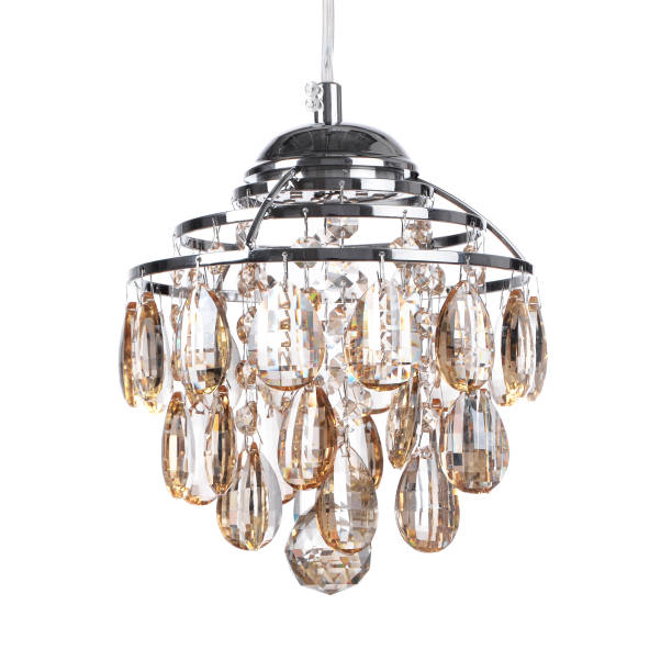 istock Crystal glass chandelier isolated 663217848