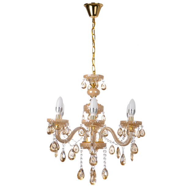 istock Crystal glass chandelier isolated 663218024