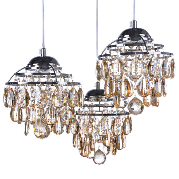 istock Crystal glass chandelier isolated 663218398