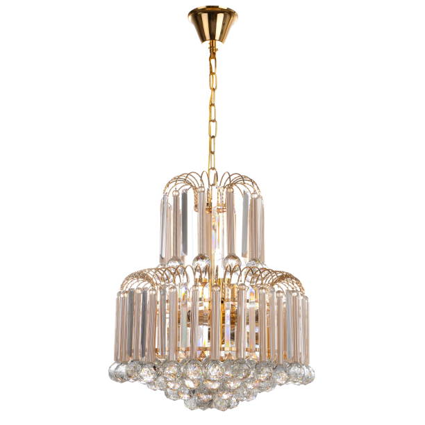 istock Crystal glass chandelier isolated 663220718