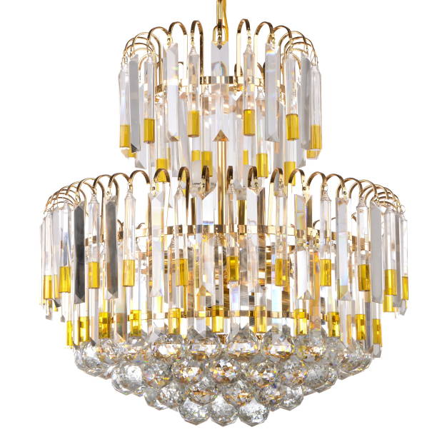 istock Crystal glass chandelier isolated 663221172