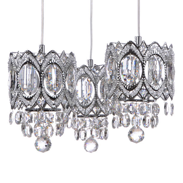 istock Crystal glass chandelier isolated 663227380