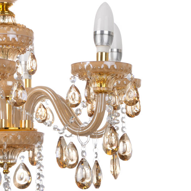 istock Crystal glass chandelier isolated 663227448