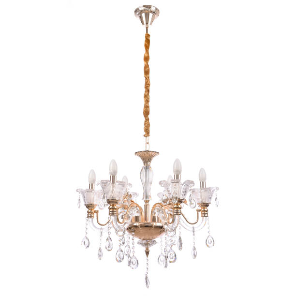 istock Crystal glass chandelier isolated 663227512