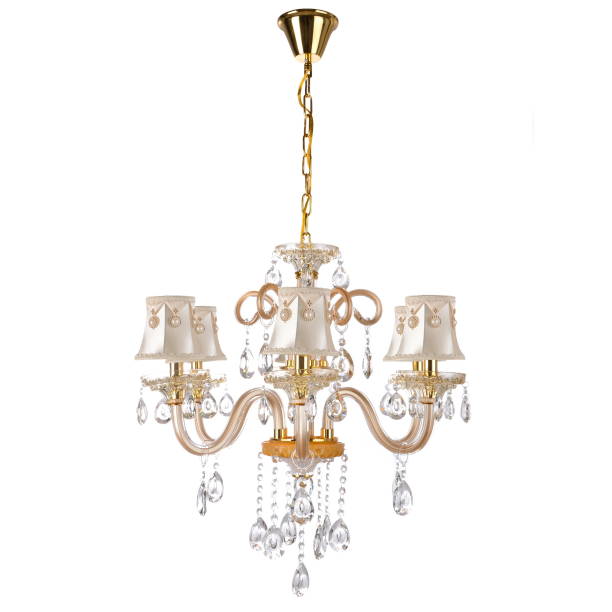 istock Crystal glass chandelier isolated 663228142