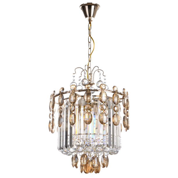 istock Crystal glass chandelier isolated 663228728