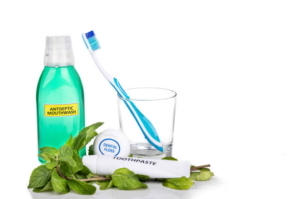 istock Oral care essential products tapered toothbrush, toothpaste, mouthwash, dental floss 663229708