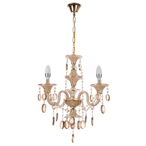 istock Crystal glass chandelier isolated 663236464