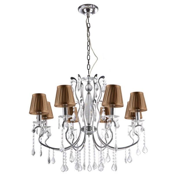 istock Crystal glass chandelier isolated 663236888