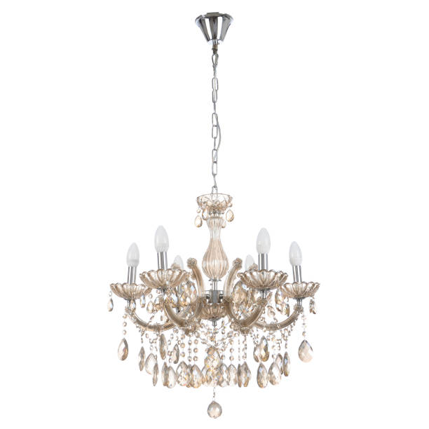 istock Crystal glass chandelier isolated 663237840