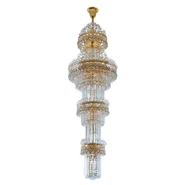 istock Crystal glass chandelier isolated 663239474