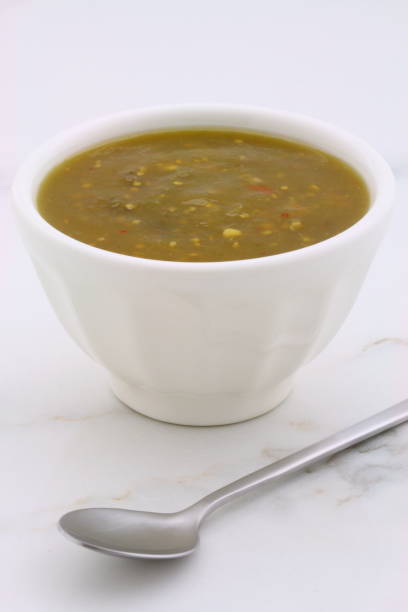 Appetizing home made tomatillo sauce stock photo