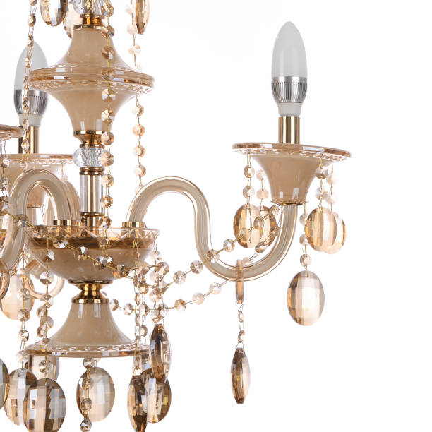 istock Crystal glass chandelier isolated 663242708