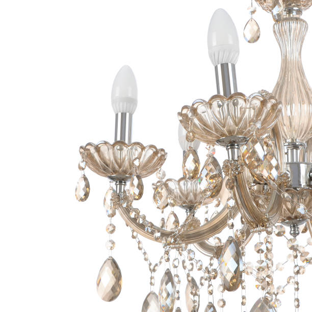 istock Crystal glass chandelier isolated 663253504