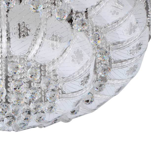 istock Crystal glass chandelier isolated 663268792