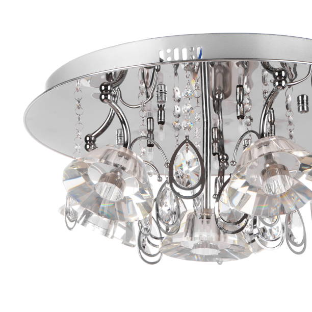 istock Crystal glass chandelier isolated 663270260