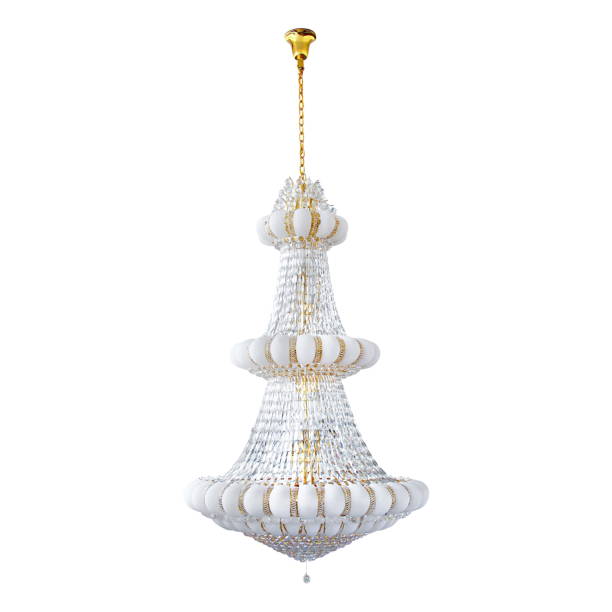 istock Crystal glass chandelier isolated 663279700