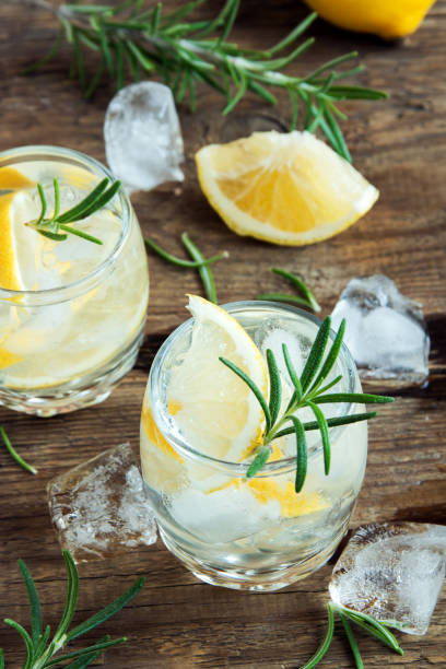 istock gin tonic cocktail with lemon, rosemary 663281570