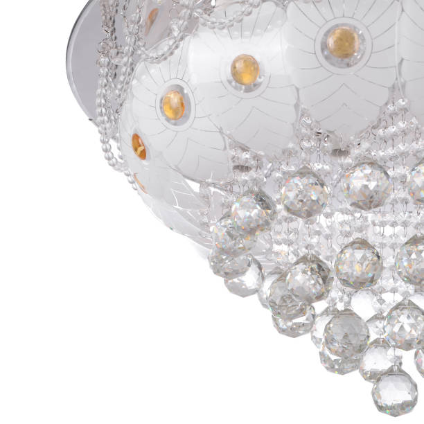 istock Crystal glass chandelier isolated 663282050