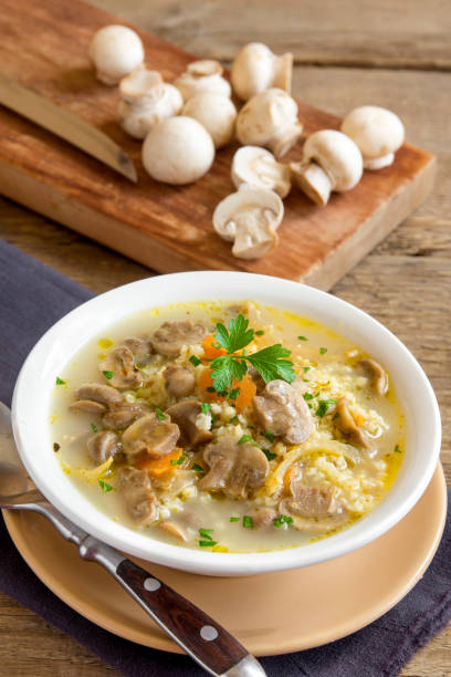 istock mushroom soup with millet 663282864