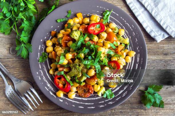 Vegetarian Stew With Chickpeas Stock Photo - Download Image Now - Chick-Pea, Salad, Culture of India