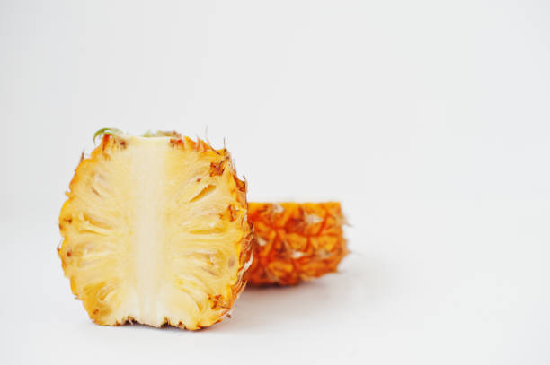 Exotic fruit baby pineapple isolated on white background. Healthy eating dieting food.
