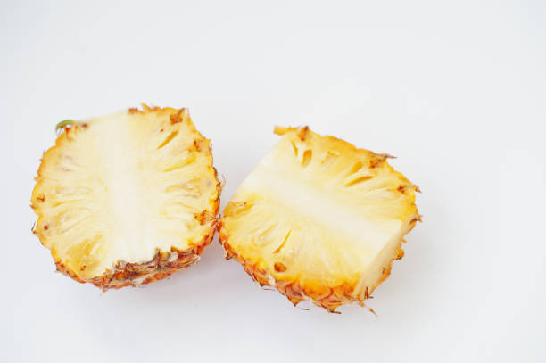 Exotic fruit baby pineapple isolated on white background. Healthy eating dieting food.