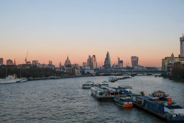 istock Evening view London City  from Waterloo Bridge. 663304470