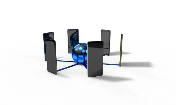 Photo of Phone model NETWORK, isolated on the white, 3d render