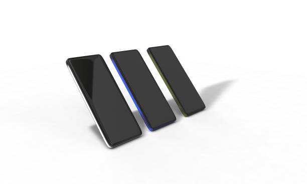 istock Phone model Different color, isolated on the white, 3d render 663311784