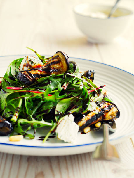grilled aubergine salad