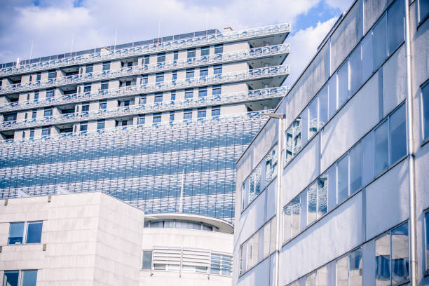 istock Urban skyscraper in Nova Gorica City Close up 663334464