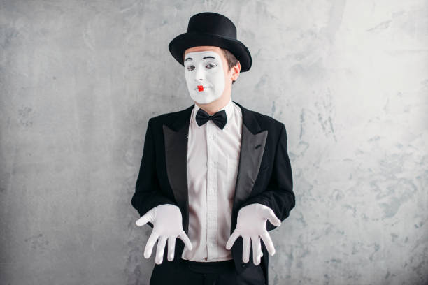 istock Funny male mime artist with makeup 663373668