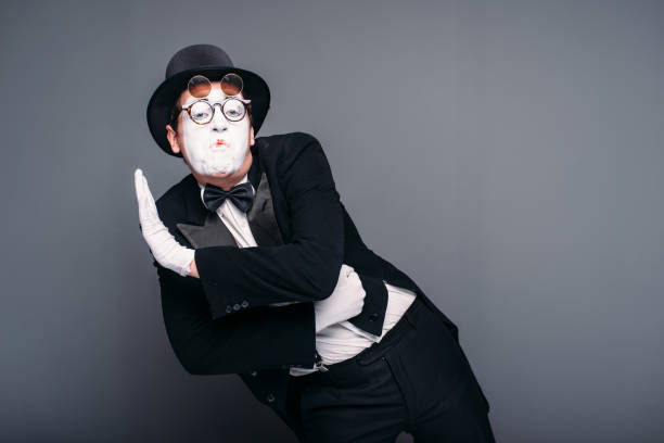 istock Male pantomime actor fun performing 663384260