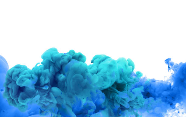 istock Acrylic colors and ink in water. Abstract frame background. Isolated on white. 663393066