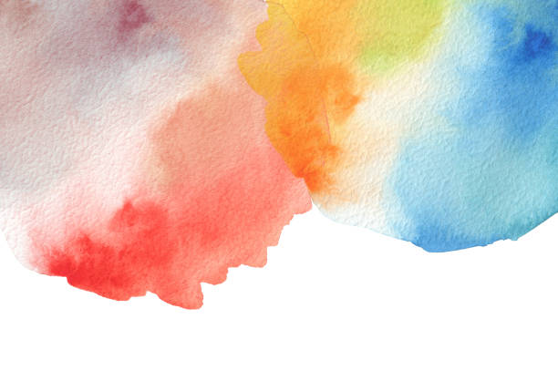 istock Abstract watercolor blot painted background. Texture paper. Isolated. Business card template. 663393202