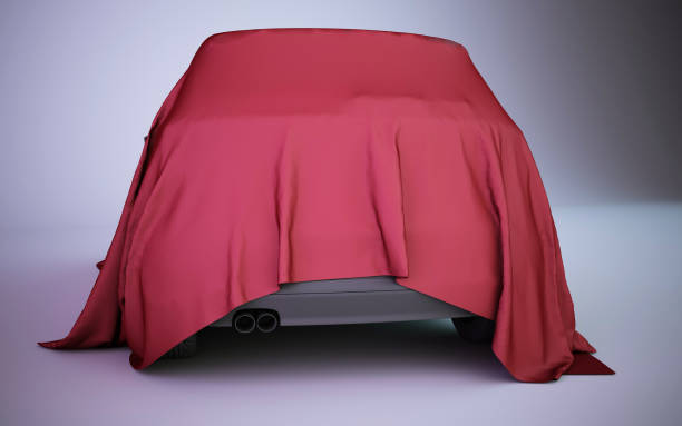 istock car covered with red velvet 663412152
