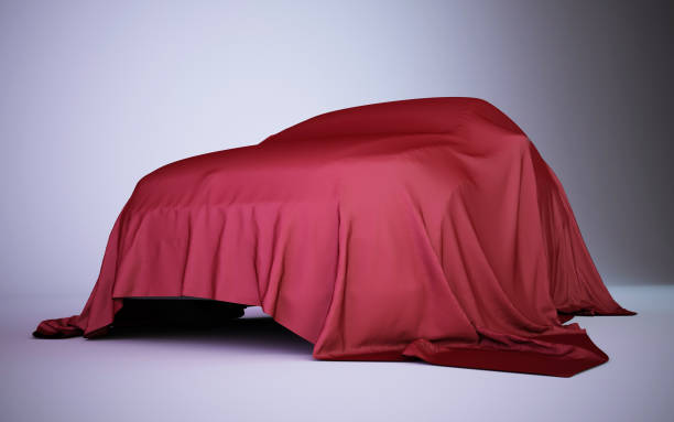 istock car covered with red velvet 663412192