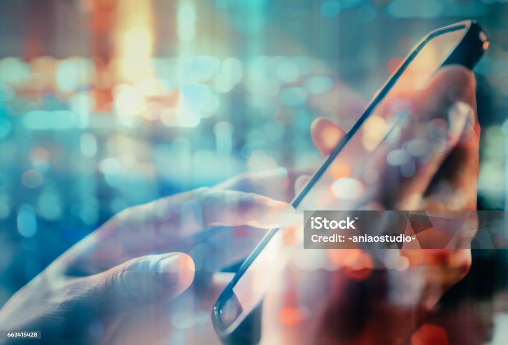 Using cell phone Abstract Stock Photo