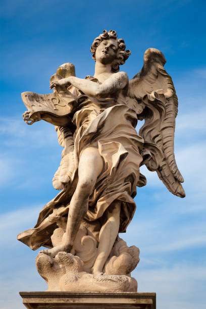 istock Bernini's angel along the Holy Angel bridge in Rome 663442170